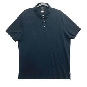 AX Armani Exchange Polo Shirt Mens XXL Black Short Sleeve Logo Lightweight